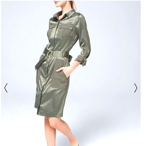 White House Black Market Satin Shirt Dress.
